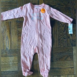 Carter's Pink "Little Sister" Footed One-Piece Sleep and Play